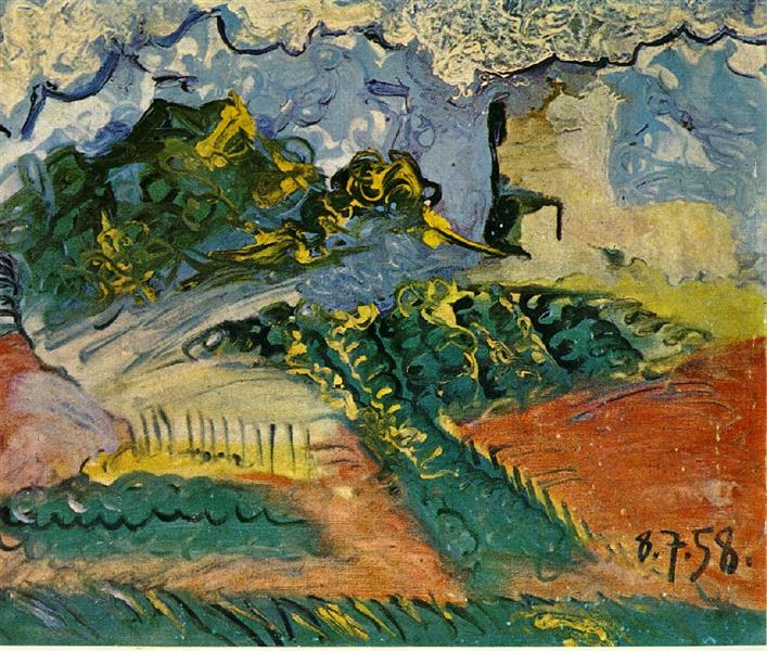 Pablo Picasso Classical Oil Paintings Untitled Fields And Plains